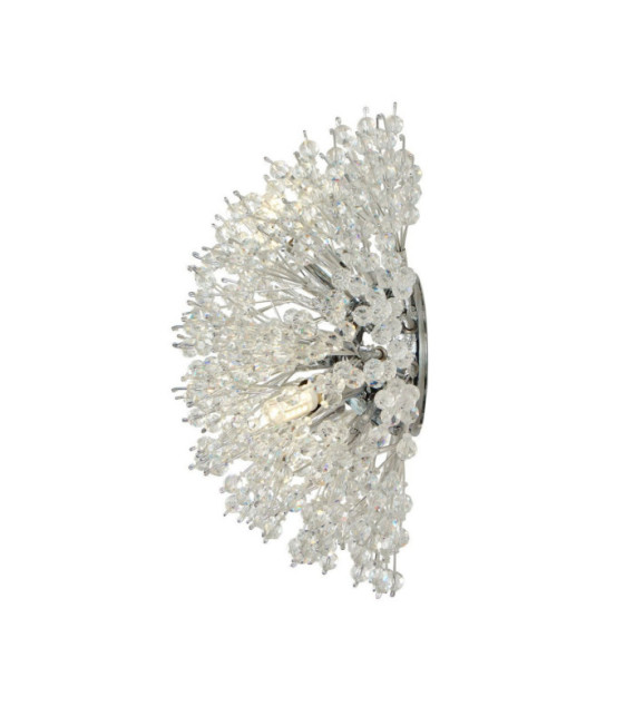 Lampada da parete Sunburst Acciaio dolce, vetro trasparente, cromo