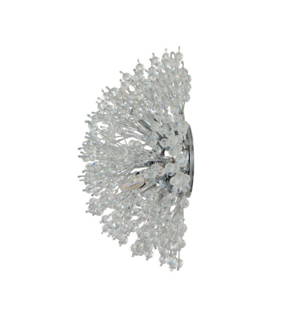 Sunburst wall light Mild steel, Clear glass, chrome