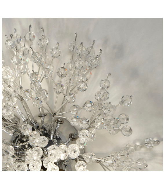 Applique murale Sunburst Acier doux,verre Clair, chromé