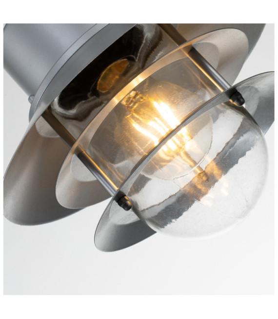 Lampada da parete per esterni Copenhagen Vetro trasparente, acciaio inossidabile 304 Argento