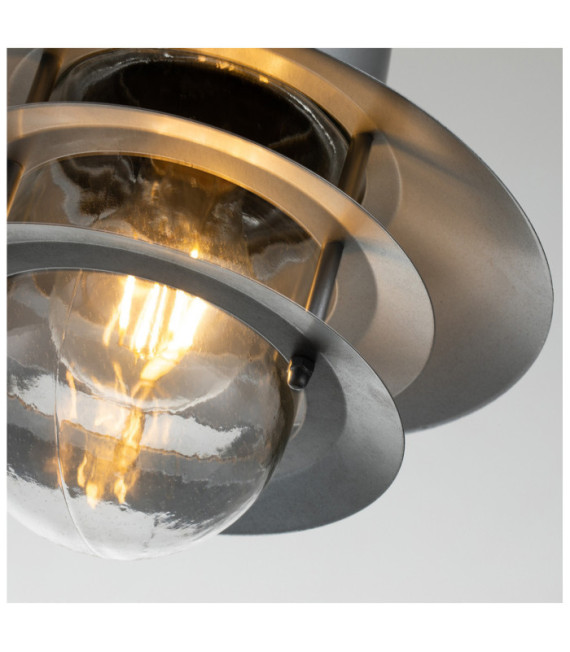 Lampada da parete per esterni Copenhagen Vetro trasparente, acciaio inossidabile 304 Argento