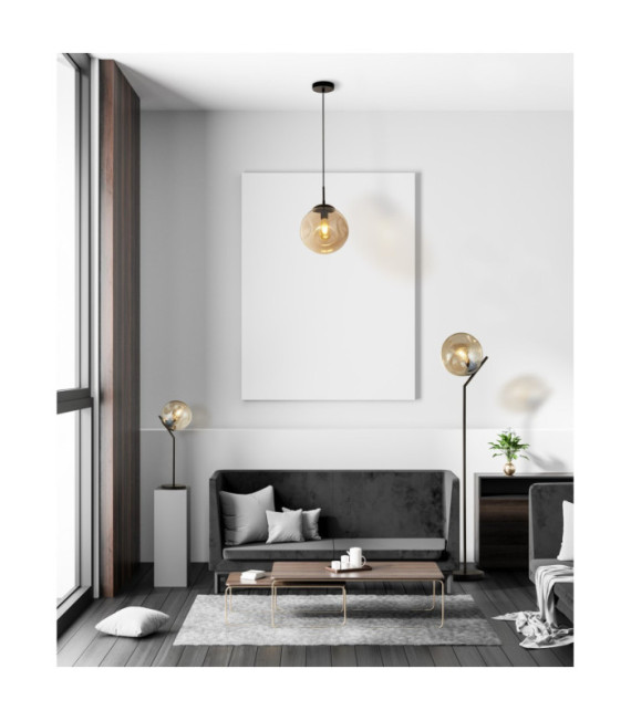 Punch pendant light Mild steel, Black glass
