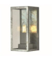 Box exterior wall light Mild steel Silver, Clear