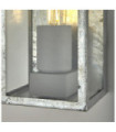Box exterior wall light Mild steel Silver, Clear