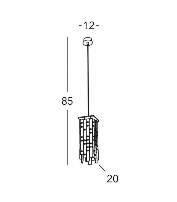 Lampada a sospensione di design in cristallo PRISMA cromo 1 lampadina