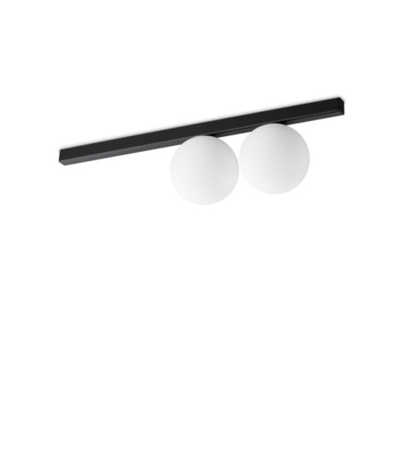 Binomio Ceiling Light Glass, Black Metal