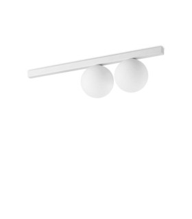 Plafoniera Binomio Vetro, Metallo Bianco