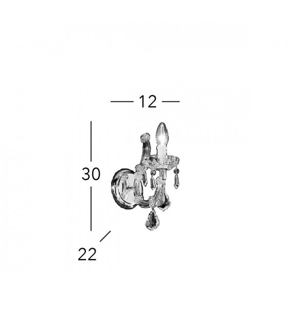 Applique murale en cristal MARIA LOUISE Or 24 Carats 1 ampoule