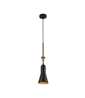 Star Pendant Resin, Steel Matt black, gold leaf