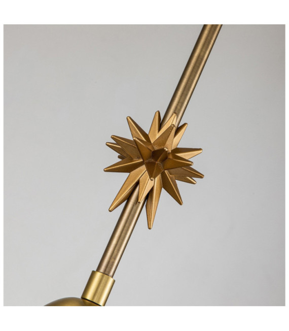 Colgante Estrella Resina, Acero, Latón Envejecido, Pan de Oro
