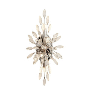 Peacock wall light Mild steel, crystal Chrome