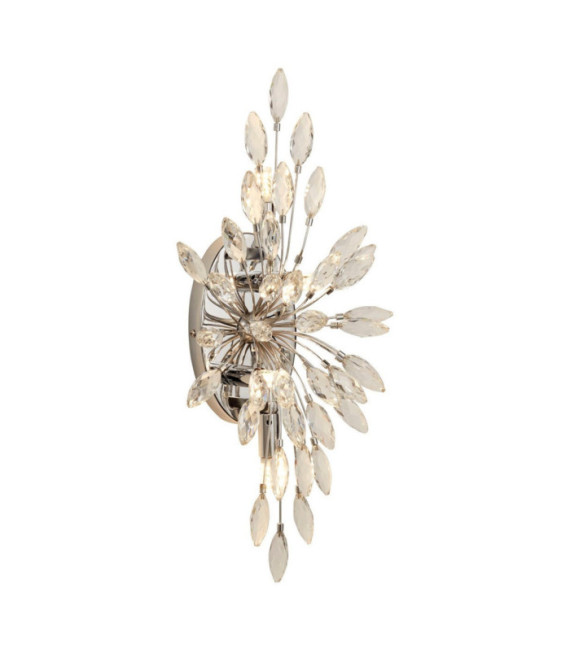 Peacock wall light Mild steel, crystal Chrome
