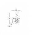 Applique murale en cristal CARMEN 2 Or 24 Carats 1 ampoule