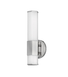 Wall light Bathroom Hinkley Steel, opal frosted glass Polished chrome