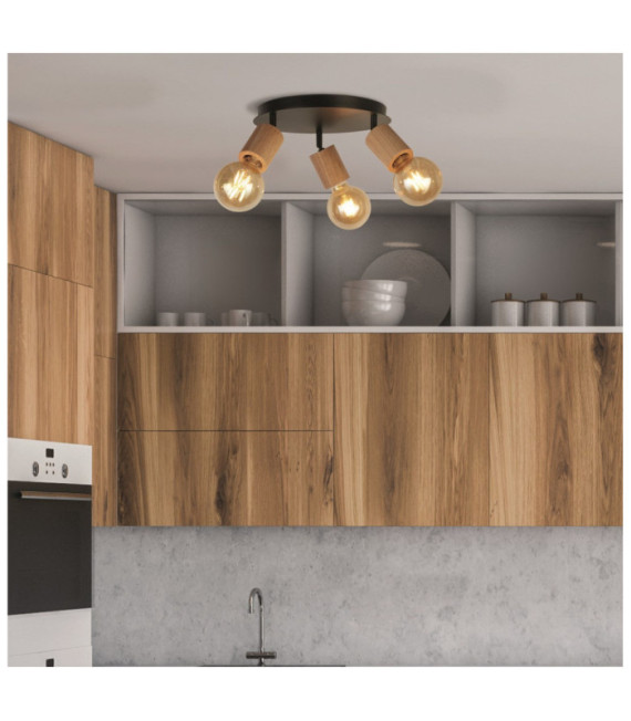 Multiple spotlight Spinny Mild steel Matt black, natural