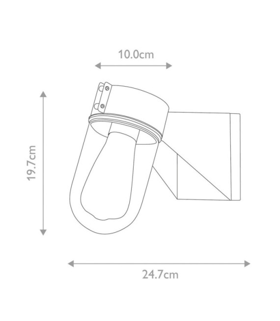 Außenwandleuchte Portofino Glas, Edelstahl Grau