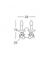 Applique murale en cristal CARMEN 2 chrome 2 ampoules