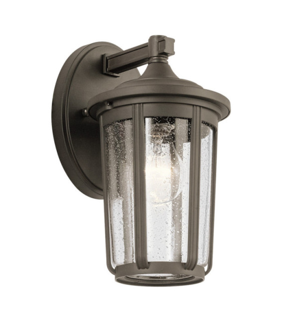 Aplique exterior Kichler Aluminio, cristal granulado transparente Bronce viejo