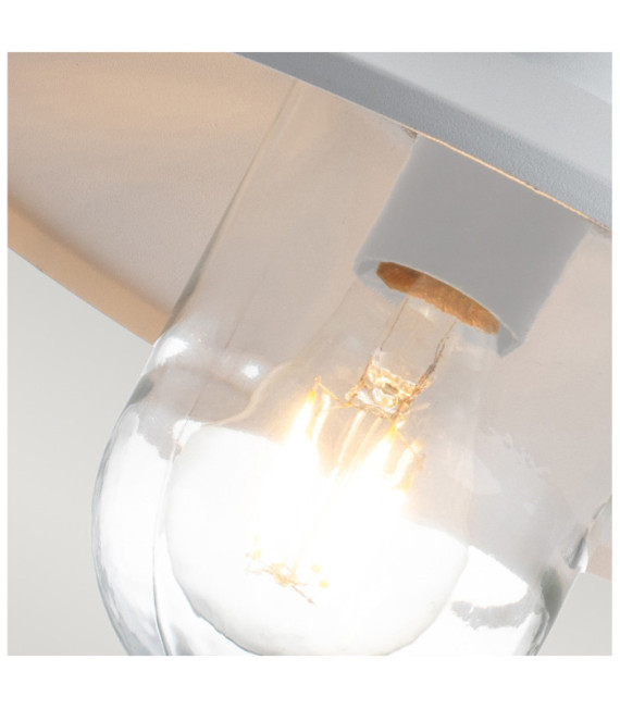 Applique murale extérieur Klampenborg Verre transparent,acier inoxydable 304 Blanc