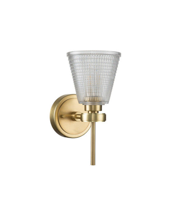 Lampada da parete Gunnislake Vetro, Acciaio Ottone spazzolato