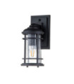 Feiss exterior wall light Aluminum, steel, transparent grained glass Textured black