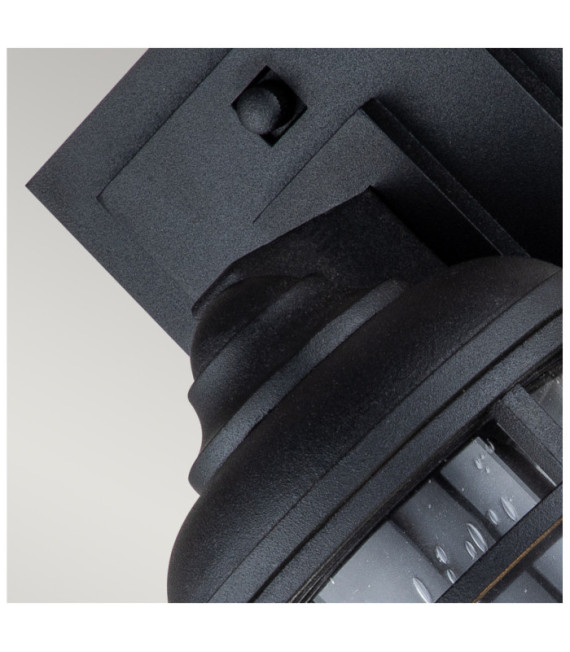 Feiss exterior wall light Aluminum, steel, transparent grained glass Textured black