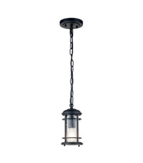 Feiss exterior pendant light Aluminum, steel, transparent grained glass Textured black