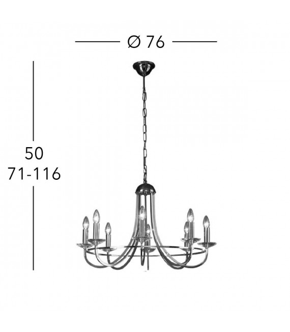 Lampadario classico IMPERIAL ottone inglese 8 lampadine