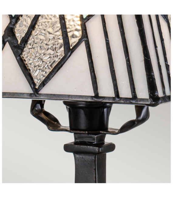 Lámpara de mesa Alderley Acero, vidrio artístico Bronce vintage