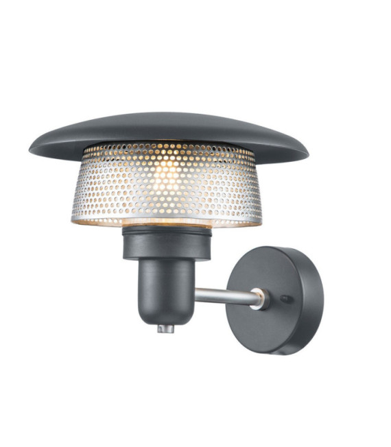 Aplique exterior Saturne Acero inoxidable, vidrio, aluminio Gris