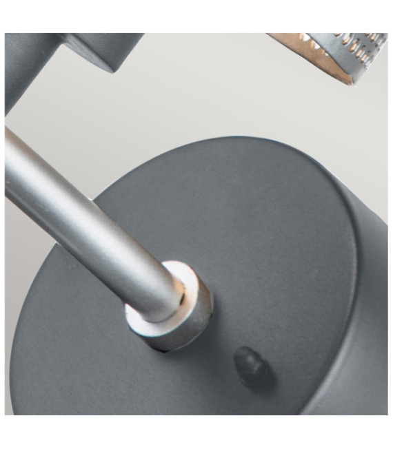Lampada da parete per esterni Saturne Acciaio inox, vetro, alluminio Grigio