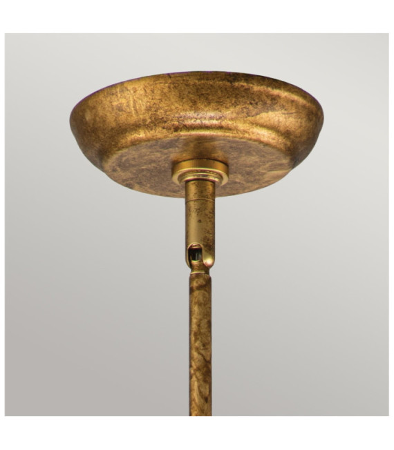 Lámpara colgante Sun Acero, cristal tallado K9 Pan de oro