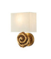 Applique murale Swirl Abat-jour en lin,acier,résine Feuille d'or