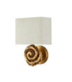 Swirl wall light Linen lampshade, steel, gold leaf resin