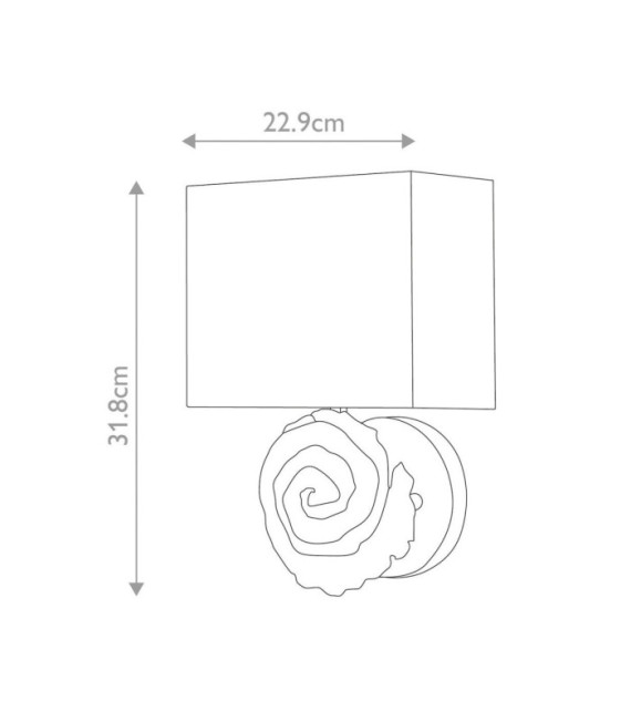Lampada da parete Swirl. Paralume in lino, acciaio, resina foglia oro