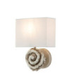 Swirl wall light Lampshade in linen, steel, bone white resin