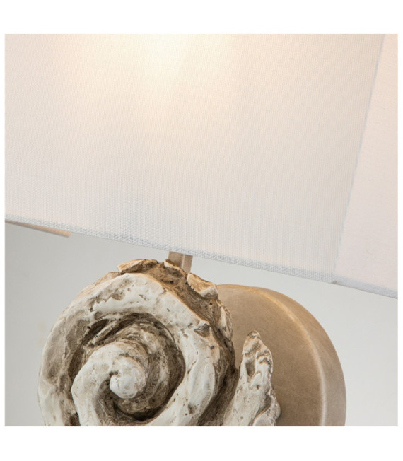 Applique murale Swirl Abat-jour en lin,acier,résine Blanc d'os