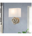 Swirl wall light Lampshade in linen, steel, bone white resin