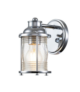 Kichler Wandleuchte Stahl, transparentes, gekörntes Glas, poliertes Chrom