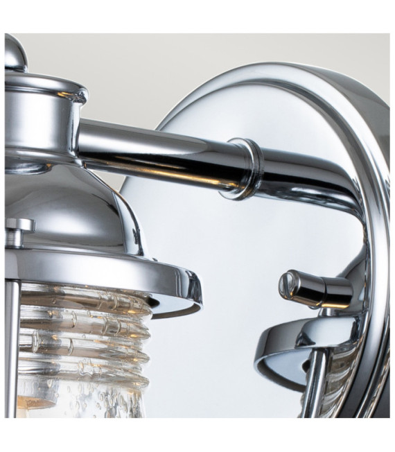 Applique murale Kichler Acier,verre grainé transparent Chrome poli