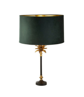 Palm Tischlampe Weichstahl Mattschwarz, antikes Messing