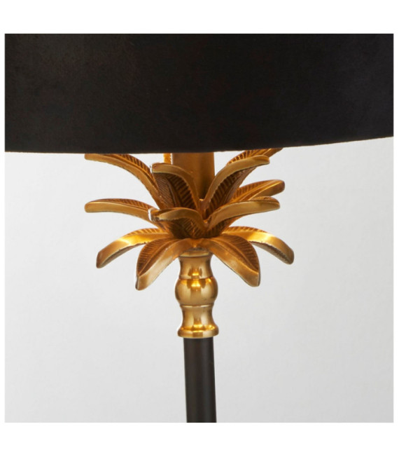 Lampe de table Palm Acier doux Noir mat, laiton antique