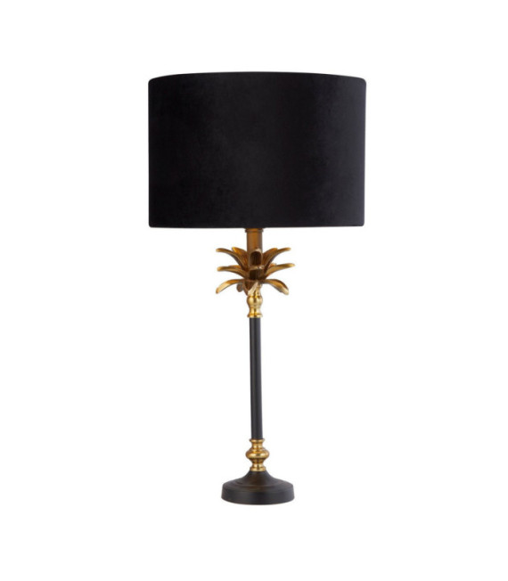 Lampe de table Palm Acier doux Noir mat, laiton antique