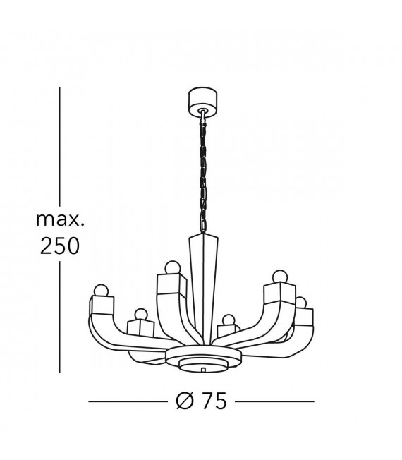 Chandelier design RIVIERA 6 ampoules