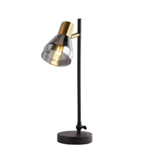 Westminster Tischlampe, Baustahl, satiniertes Messing, geräuchert, schwarz