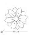 Applique murale design FIORE feuille d'or 6 ampoules