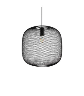 Pendelleuchte aus Netzmetall, schwarzes Aluminium