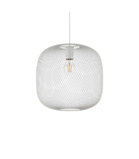 Lampada a sospensione Net Metal, alluminio bianco