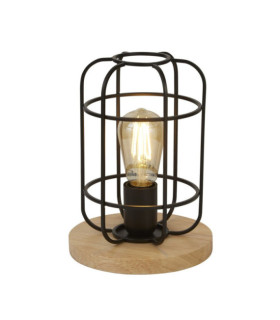 Lampada da tavolo Vision Legno acciaio dolce, Nero opaco