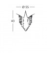 Plafonnier design FONTE DI LUCE feuille d'or 1 ampoule